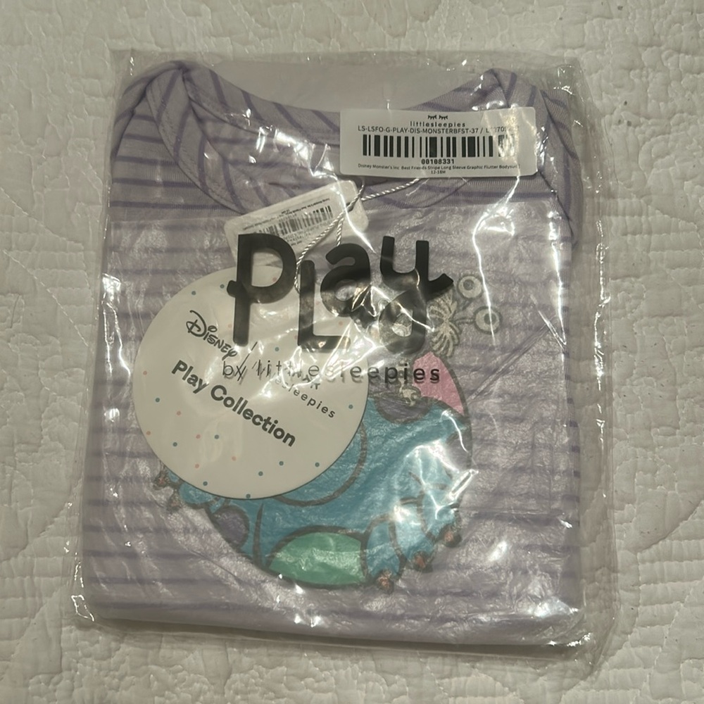 12-18 Bamboo Little Sleepies Disney Pixar long sleeve flutter bodysuit